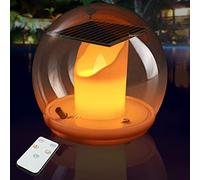Bougies à LED Solaire, Lampes de Piscine Solaires, Lumières de Flamme Vacillantes, Boule Lumineuse Piscine Flottante Lampe Décoration avec Télécommande 3 Mode Lumiere pour Jardin Fête Étang (1 Pièces)