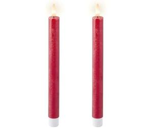 Bougies à piles - Lumineo - Lot de 2 - 24,1 cm - Cire réaliste - Flamme blanche chaude