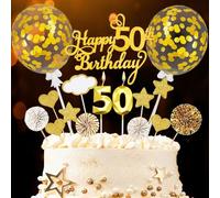 Bougies Anniversaire 50 Ans,20 Pièces Happy Birthday 50th Cake Topper,Bougie Numéro pour Deco Gateau pour Garçon et Fille Anniversaire Décoration de Gâteau de Fête