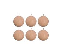 Bolsius - Rustik Lot de 6 bougies sphériques - Rose clair - Diamètre : 7,6 cm - Bougie décorative - Longueur de combustion : 25 heures - Sans parfum - Cire végétale naturelle - Sans huile de palme