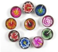 Bougies Chauffe-Plat et recharges pour Porte-Bougies Comprenant 10 Bougies parfumées en Forme de Fleurs (Hibiscus, Lys, Sakura, Lotus, Rose, Frangipanier)