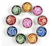 Bougies chauffe-plat et recharges pour porte-bougies comprenant 10 bougies parfumées en forme de rose