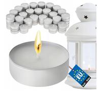 Bougies chauffe plat - KOTARBAU - Lot de 100 - Non parfumées - Durée de combustion: 4h - Blanc