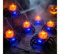 Bougies Chauffe-Plat LED,6 PiècesBougies LED Sans Flamme,Bougies LED Thé | Chandelles Lumineuses,Araignée Bougie Chauffe Plat LED,pour Le Carnaval,Mardi Gras,SoiréE à Thème,Halloween