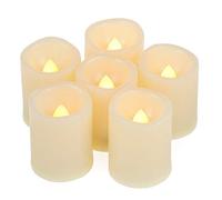 Bougies chauffe-plat LED sans flamme vacillantes à piles avec minuterie/6 heures allumées et 18 heures éteintes par cycle, bougies chauffe-plat LED pour l'extérieur Halloween, citrouille, décorations