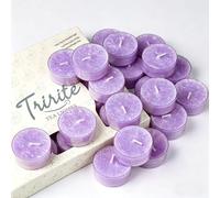 Bougies chauffe-plat violettes non parfumées, 5 heures de combustion, lot de bougies chauffe-plat perlées pour le printemps, bougies votives mini chauffe-plat sans fumée pour mariage, Saint-Valentin