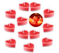 Bougies coeur, 18 PCS Romantiques, Chauffe-Plat,Bougies en Forme de Coeur, D'Amour Romantique pour Anniversaire,Mariage,Fiançailles- 4cm