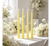 Bougies coniques de 10 pouces jaune pâle, pack de 4/6/8, sans fumée, sans coulure, longue durée de combustion, bougies de dîner, décoration de mariage joyeuse, décoration de centre de table lumineuse 