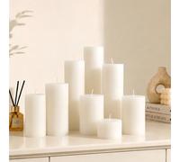 Bougies cylindriques à plateau plat, ensemble assorti, tailles multiples, cire de soja, sans fumée et sans odeur, combustion longue durée, convient aux amateurs de bougies, décoration de mariage, styl