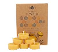 Bougies Danilovo - Kit de 12 Bougies Votives en Cire d'Abeille 100% Naturelle et Éco-responsable - Parfum Subtilement Sucré - 4 heures de Combustion - Contenant en Plastique Recyclé