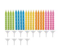 Bougies D'annivers.Av.Fixation,Coul.Ass., Colore, 6,4cm,20bougies,12fixat. 1 Set