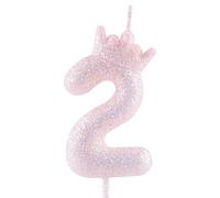 Bougies d'anniversaire 2e anniversaire violettes pailletées, couronne pour couronne de gâteau, décorations pour anniversaire filles, anniversaire de mariage, célébration de fête, fournitures de fête