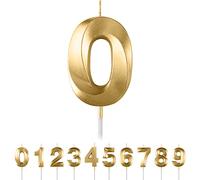 Bougies d'anniversaire avec chiffres 0, or anniversaire, 3D, en forme de diamant, numéros 0, 1, 2, 3, 4, 5, 6, 7, 8, 9, décoration pour gâteaux, mariages, anniversaires, anniversaires de mariage