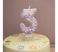 Bougies d'anniversaire colorées de macaron, décorations de gâteau Numéro 8,Numéro 9,Numéro 6,Numéro 7,Numéro 4,Numéro 5,Numéro 2,Numéro 3,Numéro 0,Numéro 1Cire