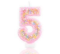 Bougies D'anniversaire Colorées pour Gâteau, Bougie Fille Bougie Chiffre 3D de Décoration Gâteau pour Anniversaire Fête d'Anniversaire(0-9)