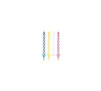 Bougies d'anniversaire, en cire, rayures blanches