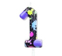 Bougies d'anniversaire fluorescentes sur le thème du 1er anniversaire pour décoration de fête néon