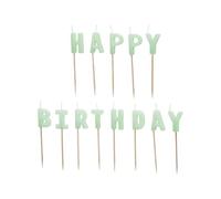 Bougies d'anniversaire « Happy Birthday », 2,5 cm, vert clair