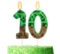 Bougies d'anniversaire Mineur pour gâteau, décorations pour fête sur le thème des pixels, anniversaire, fête de jeux vidéo, fournitures de fête pour garçons style-age 12