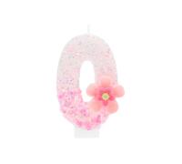 Bougies D'Anniversaire Numéro 0, En Forme De Fleur, Décoration De Gâteau, Rose