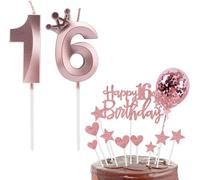 Bougies d'anniversaire numéro 16, 16e anniversaire fille garçon, bougies d'anniversaire pour fêtes d'anniversaire, mariages, fêtes d'entreprise, anniversaires, bougie d'anniversaire numéro 16/61