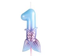 Bougies d'Anniversaire Sirène, Bougies Numérotées Bleues Décorations d'Anniversaire Sirène Bougies d'Anniversaire Joyeux Anniversaire Fournitures de Fête d'Anniversaire pour Mariage (1)