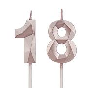 Bougies de 18e anniversaire, bougies avec un numéro or rose, décoration d'anniversaire, décoration de gâteau d'anniversaire, mariages, anniversaires d'Entreprise