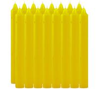Bougies de Chandelier Longues Sans parfum - Lot de 16 Bougies Jaune Longueur 17.5cm