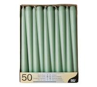 Bougies de chandelier - PAP STAR - Lot de 50 - Vert jade - Hauteur 25 cm - Diamètre 2,2 cm - Paraffine et stéarine