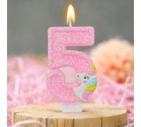 Bougies de gâteau d'anniversaire rose licorne / Bougies roses numérotées magiques mythiques pour gâteau / Bougies droites en cire créatives 0-9 / Bougies de vœux de reine sacrée princesse / Bougies dé
