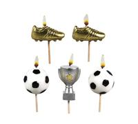 Bougies de gâteau d'anniversaire visages souriants | Décorations de gâteau fantaisie pour décoration de gâteau d'anniversaire et fêtes - Chaussures de football de football