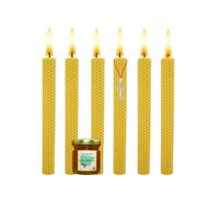 Bougies de miel 100% cire d'abeille naturelle espagnole - Aromathérapie relaxante - 6 pièces - Durée 7h - Décoration écologique - Sans substances toxiques - Rituel magique