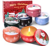 Bougies de Noël Parfumées, Coffret Cadeau de 6 Bougies d'Aromathérapie pour Femme, Bougies Parfumées pour la Maison, Pour Elle, Bougies Parfumées pour Noël, Anniversaire, Thanksgiving, Fête des Mères
