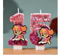 Bougies de Pat'Patrouille Chase mignonnes de 0 à 9, décoration de gâteau d'anniversaire pour enfants, accessoires de fête canine, figurines d'anime Number7