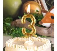 Bougies décoratives en or plaqué avec imprimé girafe numérotées de 0 à 9, thème animal pour anniversaire, célébration et gâteau 7,5,9,2,3,4,6,8,1,0Cire