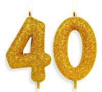 Bougies décoratives pailletées dorées pour gâteau d'anniversaire, chiffres 0 à 9 7,5,9,2,3,4,6,8,1,0Cire