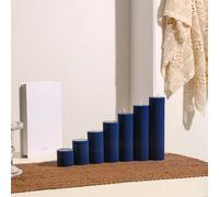 Bougies décoratives rayées bleu nordique de 1,96 à 7,87 pouces, diamètre de 1,96 pouce. Bougies cylindriques parfumées de style vintage premium, convenant pour la décoration de la maison, les cadeaux 