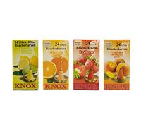 Bougies d'encens KNOX - Lot de 4 - Fruits - Citron, Orange, Fraise, Pêche - Fabriqué en Allemagne