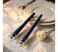 Bougies effilées bleu marine de 10 pouces, 4/6/8 pièces, bougies de dîner sans fumée sans coulure à longue durée de combustion, décoration de mariage thème bleu marine, décoration de centre de table m