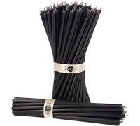 Bougies En Cire D'abeille Pure,Bougies Naturelles Pour La Prière À L'eglise,Rituales,La Méditation,Décoration Pour Le Gâteau D'anniversaire,18,5 Cm De Long,Lot De 50 (Noir)
