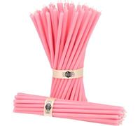 Bougies En Cire D'abeille Pure,Bougies Naturelles Pour La Prière À L'eglise,Rituales,La Méditation,Décoration Pour Le Gâteau D'anniversaire,18,5 Cm De Long,Lot De 50 (Rose)