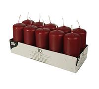 Bougies en cire, rondes, bordeaux, 10 pièces, Papstar, 17914.