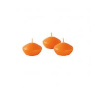 Bougies flottantes diamètre 4,5 cm hauteur 2,7 cm - 20 pièces - Couleur citrouille - Cereria Di Giorgio