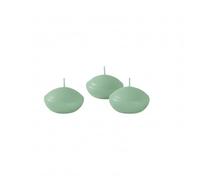 Bougies flottantes diamètre 4,5 cm hauteur 2,7 cm - 20 pièces - Couleur gris vert - Cereria Di Giorgio