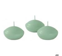 Bougies flottantes diamètre 4 5 cm hauteur 2 7 cm - 20 pièces - Couleur gris vert - CIRE POUR BOUGIE