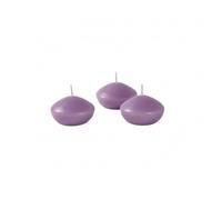 Bougies flottantes diamètre 4,5 cm hauteur 2,7 cm - 20 pièces - Couleur Lavande - Cereria Di Giorgio