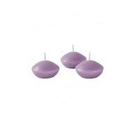 Bougies flottantes diamètre 4,5 cm hauteur 2,7 cm - 20 pièces - Couleur pourpre poudre - Cereria Di Giorgio