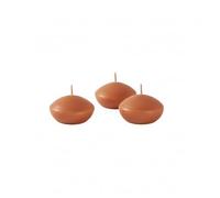 Bougies flottantes diamètre 4,5 cm hauteur 2,7 cm - 20 pièces - Couleur terre cuite - Cereria Di Giorgio