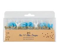 bougies joyeux anniversaire 2.1cm blanc bleu or - artifetes 79619 Multicolore G