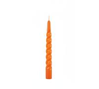 Bougies laquées tortillon Ø 2,2 cm H. 21 cm - 3 pièces - Orange